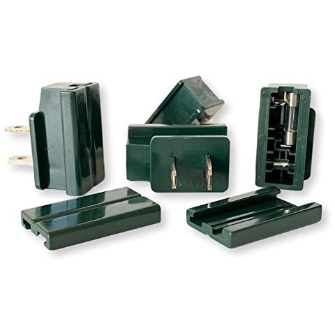 Male Zip Plug with 8 amp fuse SPT-1 10 pack Green Cover