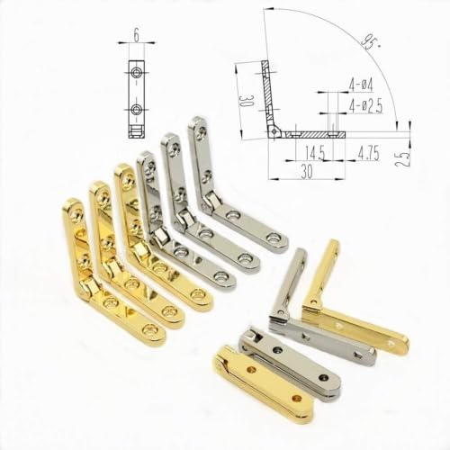 Bisagras de alta gama para muebles, pack de 10 herrajes duraderos de aleación de zinc 3