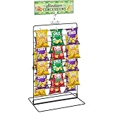 Geelin Football Party Potato Chip Rack Table Decor Concessions Sign and Display Stand with 60 Clips Countertop Snack Holder for Bags Metal Storage Candy Rack for Football Birthday Party
