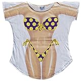Polka Dot Bikini Cover-Up T-Shirt Size M/L