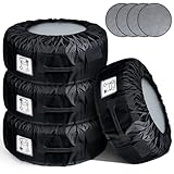 Fxlpower Reifentaschen 4er Set 18-22 Zoll - XXL Reifensäcke bis 35kg - Wasserdichtes 600D Oxford Reifentüten Set Inkl. 4X Filzpads zur Reifenlagerung & Transport