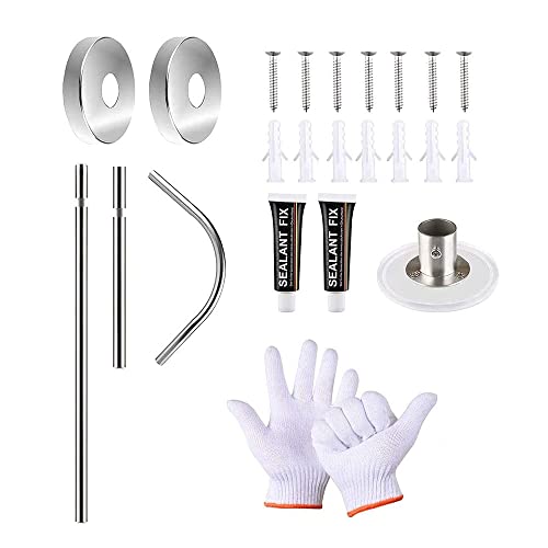 Stretchable 304 Stainless L Shaped Bathroom Bathtub Corner Shower Curtain Rod Rack Drill Free Install, Bathroom, Clothing Store, Private Space Wall(28.55"-39.37"X 43.3"-66.92") #TOP6