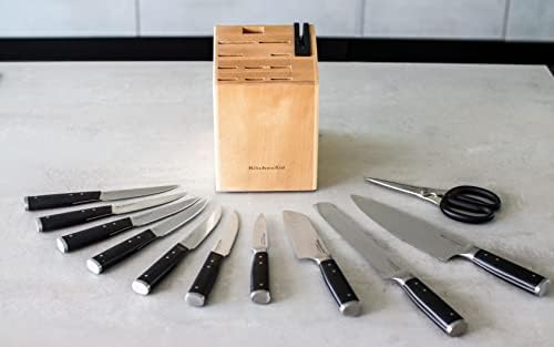 KitchenAid, Forged Knife Set, Knife Block and Sharpener, Japanese Steel, 11 Knives & Block & Sharpener Set