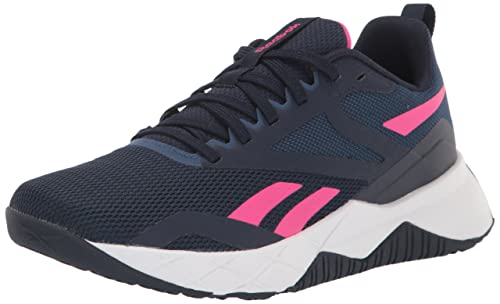 Reebok Women's NFX Cross Trainer, Vector Navy/Batik Blue/Proud Pink, 8.5
