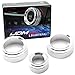 iJDMTOY 3pcs Silver Anodized Aluminum AC Climate Control and Radio Volume Knob Ring Covers Compatible With BMW 1 2 3 3GT 4 Series (F20 F22 F30 F31 F32 F33 F80 F82 F87)