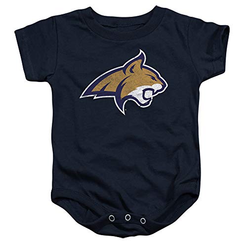 Montana State University Official Distressed Primary Unisex Infant Snap Suit for Baby,Navy, 6 Months
