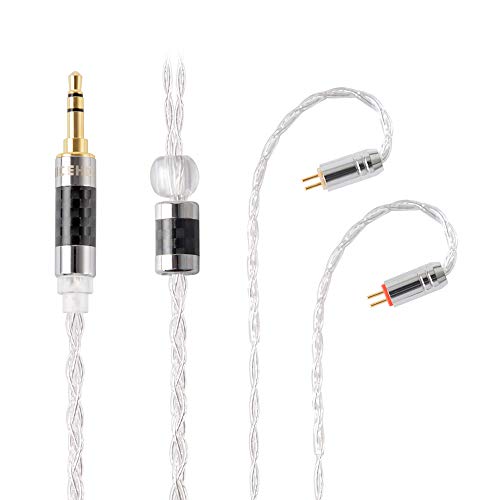 NICEHCK LitzPS IEM Cable, 4N Pure Silver Earphone Upgraded Cord,in Ear Monitor Cables for Audiophile Musician Earbuds Cords (3.5mm 0.78mm 2Pin)
