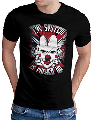 T-Shirt OM3 The-System-FCK-UP Homme Noir XXXXXL Fini les Vêtements Trop Courts