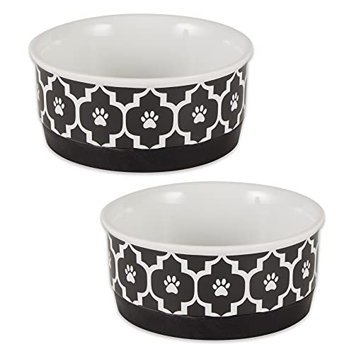 Bone Dry Lattice Collection Pet Bowl & Canister, Small Set, 4.25x2", Black, 2 Piece by Bone Dry - Used condition - US$9.60