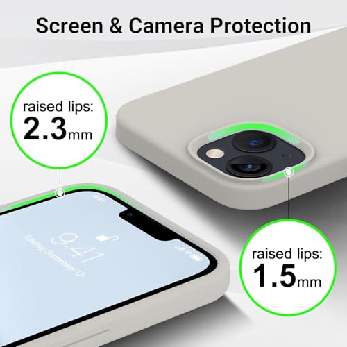 Image of DIZORO Microfiber Candy Case Compatible for iPhone 13 / iPhone 14 6.1 Inch Shockproof Slim Back Cover Liquid Silicone Case - Titanium