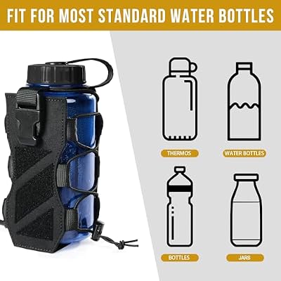 OneTigris MOLLE Water Bottle Holder - Adjustable 18-32oz Bottle Pouch, 500D Nylon Tactical Bottle Holster for Hiking, Travel & Outdoor