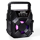 LMDXCARE Bluetooth Speaker Wireless with TWS Function - FM Radio Rechargeable Bluetooth Speaker for iPhone, Android,and More - Mini Speaker with Party Lights