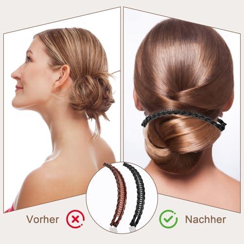 Banana Clip 2 Stk, Vintage Bananen Haarklammer, Bananenspange Haare für Damen Dicke Mittleres Lockiges Glattes Haar (Schwarz,Braun)