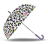 Diseño moderno Kids Euroswan Paraguas Print Automático Transparente/Multicolor 88cm