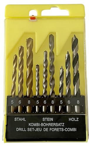Image of Inditrust 9pc Drill Bits Set I 3 Wall, 3 Wood, 3 Metal Bits, For Wall Wood Metal Aluminium Plastic.