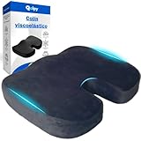 Qalpy - cojin coxis de Espuma Memoria - para Oficina y Coche - cojin Lumbar para Silla - Sentarse sin Dolor de coxis