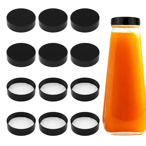 INCREWAY 12PCS Glass Juice Bottles Lids,16oz Reusable Drinking Jars Covers, Airtight Lids Suitable for Juicing, Milk, Kombucha