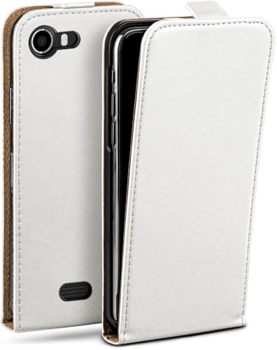 moex Étui de protection à rabat pour Wiko Lenny - Avec protection à 360° - Avec film de protection d'écran - En cuir synthétique - Blanc