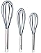 Wired Whisk Silicone Whisk Set of 3 - Stainless Steel & Silicone Kitchen Utensils for Blending, Whisking, Beating & Stirring - (12-inch, 10-inch & 8.5-inch (Navy)