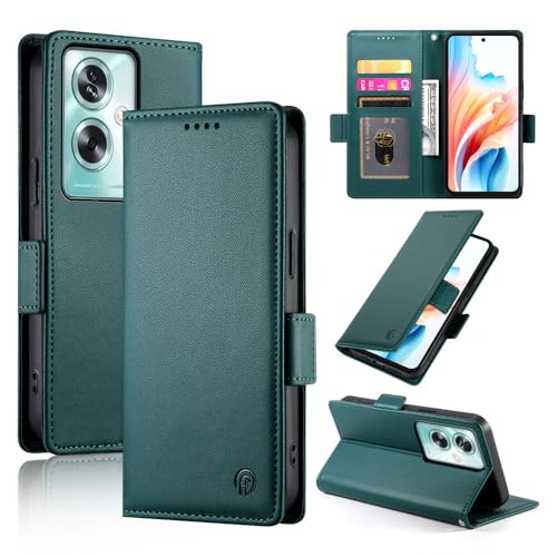 Étui Galaxy A35 5G vert foncé housse portefeuille cuir avec rabat magnétique