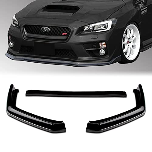Q1-TECH, Front Bumper Lip fit for Compatible with 2015 2016 2017 2018 2019 2020 2021 Subaru WRX STI Sedan, Front Bumper Lip Spoiler Air Chin Body Kit Splitter, CS-Style (Painted Black)