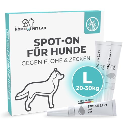 Spot On Zecken- und Floh Schutz für Hunde (L: 20-30 kg), Effektiver Zeckenschutz für den Hund, 3 Monate Langzeitwirkung gegen Zecken