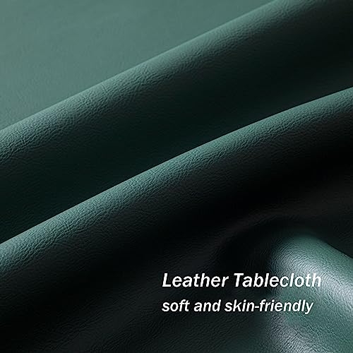 Nappe ronde en similicuir vert 50 cm imperméable pour table