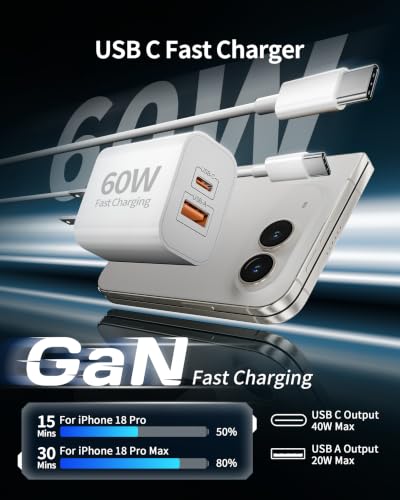 3-Pack X-EDITION 60W (40W USB-C + 20W USB) GaN iPhone USB-C Charger w/ Cables - image 2