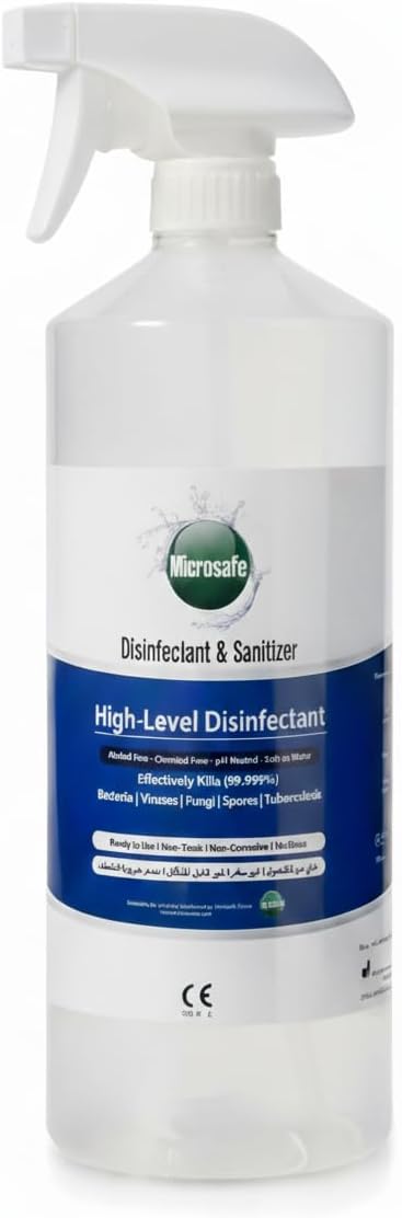 – Disinfectant & Sanitizer Spray 1L (34 oz) – Hospital-Grade Surface Cleaner – Kills 99.9% Germs, Bacteria & Viruses – Non-Toxic, Quick-Drying, Citrus Scent – Home, Office & Multi-Surface Use