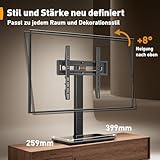 Perlegear Universal Swivel TV Stand for 32–70 inch TVs, Height Adjustable Table Top TV Stand Mount with Tilt, Tempered Glass Base, Holds up to 88 lbs, Max VESA 400x400mm - Image 6