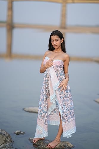 Ethical Boho Cotton Sarong – Handmade Fair Trade Beach Wrap Handmade Indian Sarong – Block Print Cotton Wrap2