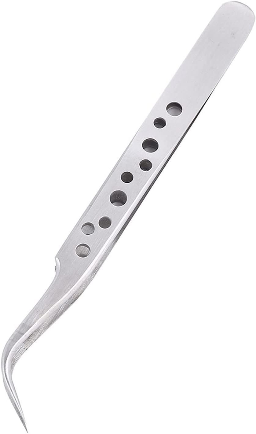 Quality Material Industrial Tweezers Electronics Industrial Tweezers Anti-Static Curved Straight Tip Precision Stainless Forceps Phone Repair Tools Sets Tweezers (Tweezer Tip Type : 2 Pcs)