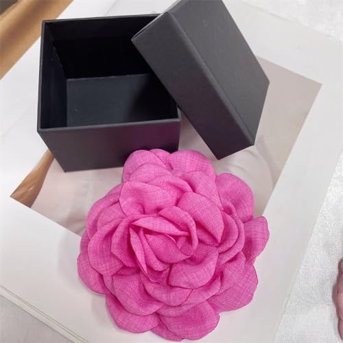 Image of Dainty Fabric Peony Flower Brooches Pin Delicate Camellia Flower Brooch Classic for Women Wedding Party Dance Banquet Elegant Lapel Pins Dress Suit Ceremony Clothes Accessories Jewelry Gifts 100mm