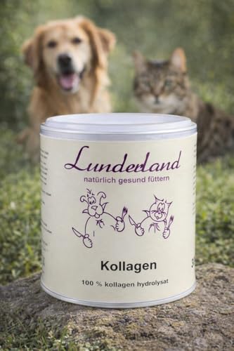 Lunderland Kollagen | 300 g | Einzelfuttermittel für Hunde & Katzen | 100 % Kollagen Hydrolysat