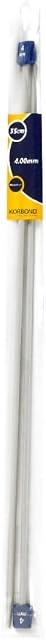 Korbond Single Point Needle Pair 4.00mm x 35cm  Aluminium  Ideal for A Multitude of Patterns and Projects-Jumpers, Socks, Blankets  Beginner to Expert-Smooth Knit, Metal, Silver, 4mm x 35cm
