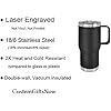 20-Ounce Vacuum Insulated Stainless Steel Tumbler Customized Double-Walled Laser Engraved Coffee Closing Travel Mug, Black Hockey Player Sticks, Personalized