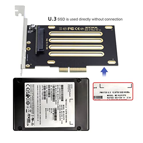 Adaptador U.3 SSD a PCIe 4.0 X4 chenyang SFF-8639 para placa base 5