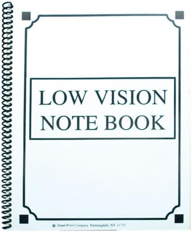 Low Vision Notebook - Bold Lines -White Paper