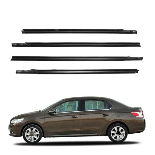 Burlete de ventana de coche para Peugeot 301 2013-2017: moldura de goma cromada 4