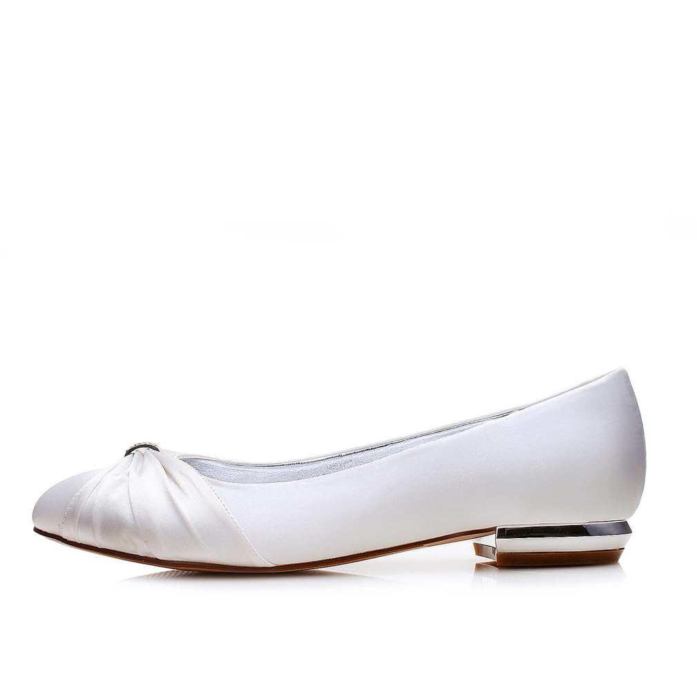 Ballerine per Donne, Scarpe Piatte Punta Rotonda a Enfiler Strass Scarpe da Matrimonio