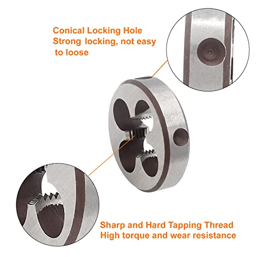 Lifcratms M10 X 1 Metric Round Threading Die, Hss M10 X 1 Mm Machine Thread Right Hand Threading Die For Machine Thread Process Correct Repair #TOP3