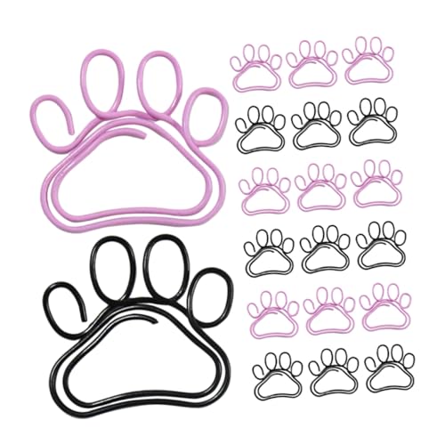 LOPUNER 50個猫爪型ペーパークリップ かわいい事務用品 小型クリップ 便利で実用的なデスクアクセサリー