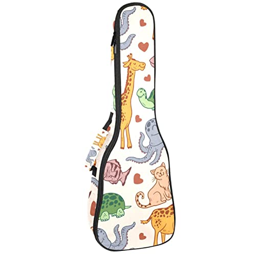 Sac à dos pour ukulélé protecteur contre chocs housse 10 mm motif animaux