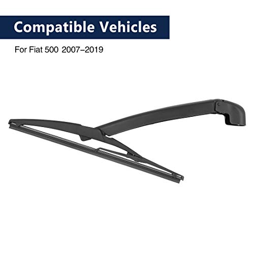 X Autohaux Rear Windshield Wiper Blade Arm Set 295Mm 12 Inch Black Fit For Fiat 500 07 08 09 10 11 12 13 14 15 16 17 18 19 #TOP2