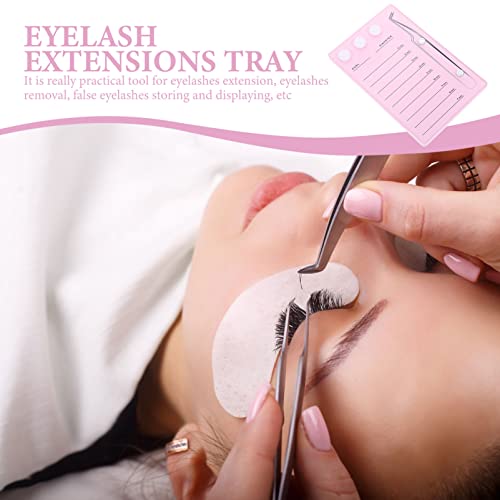 Beaupretty Grafted Eyelash Magnetic Suction Acrylic Lash Tile Hand Plate Lash Pallet Beauty Eyelash Magnetic Eyelash Plate (Pink) - Image 4