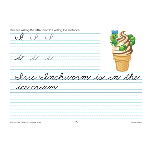School Zone - Cursive Writing Workbook - 32 Pages, Ages 8 to 10, 3rd Grade, 4th Grade, Practice Handwriting, Tracing, Letters, and More (School Zone I Know It!® Workbook Series) 5 417FUip2DPL