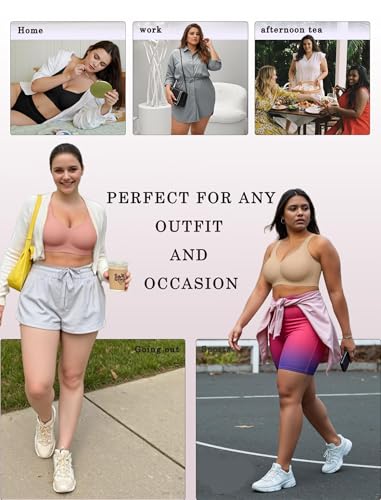 Image of OEAK Womens Wireless Jelly Bras Plus Size Support Push Up Comfortable Bra | no underwire,full coverage,for large breast,minimizer bra,seamless,tshirt bras,everyday bra