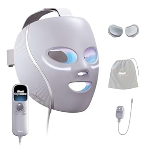 Shark CryoGlow LED Face Mask (FSA/HSA Eligible*) with Under-Eye Cooling, Anti-Ageing & Blemish Repair, Red & Blue LED, Infrared Light Therapy, USB-C, Remote Control, Storage Bag, Lilac Chill, FW312PL