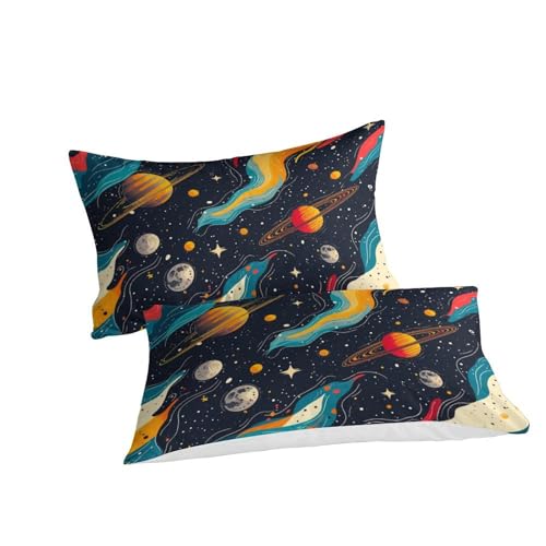 Linge de lit galaxie 3D haut de gamme Super King en microefficiente douce 3 pièces