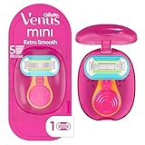 Gillette Venus Extra Smooth Mini On The Go,1 Women's Razor Handle, 1 "5-Bladed Razor Refill",1 Travel Case, 1 Pack (Count of 3)